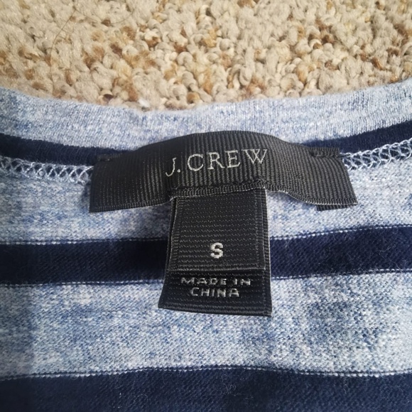 J.Crew Shirt Dress Womens Small Blue Gray Striped Jersey Zipper Casual Versatile - Picture 5 of 9